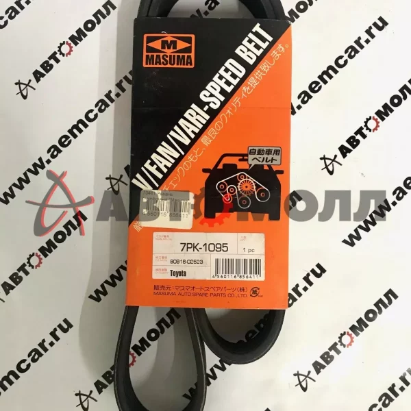 Ремень поликлиновой 7PK1095 Masuma 1-2KDFTV - HiAce, Hilux, Dyna, ToyoAce '04-