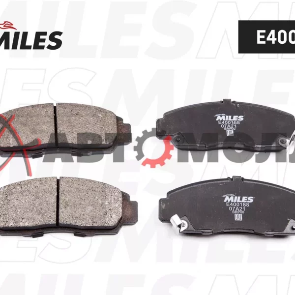 Колодки тормозные передние Miles E400188 HO Accord 99-06 HO Odyssey (RB) 98-, Civic 99-, Shuttle (RA