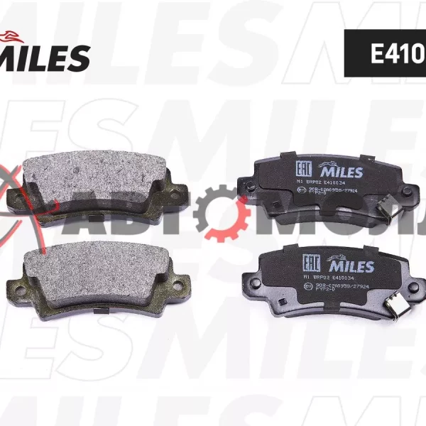Колодки тормозные задние Miles E410034 с датчиком Toyota Corolla E12U 1,4-1,6 2002-