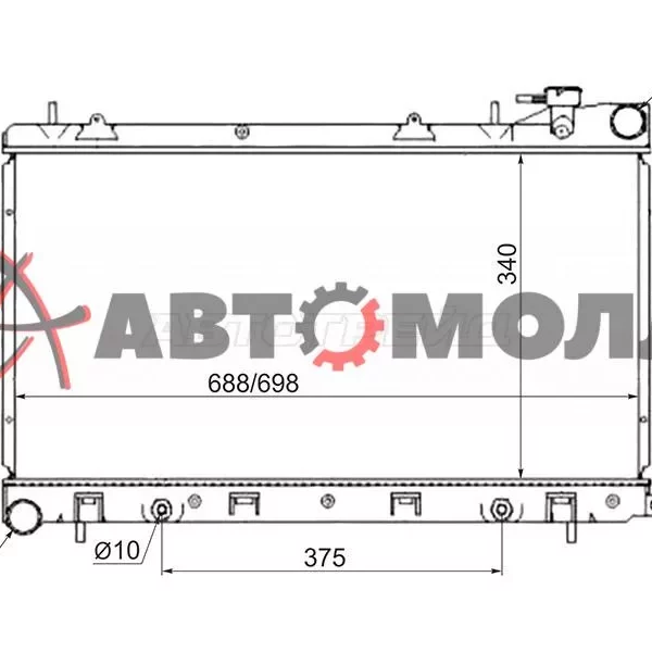 Радиатор охлаждения двигателя Sat SB000199 Subaru Forester 97-02 / Impreza 00-07
