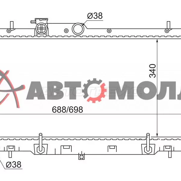 Радиатор охлаждения двигателя Sat SB0005 Impreza 00-07 / Legacy 98-03 / Outback 98-03 / Legacy B4 98