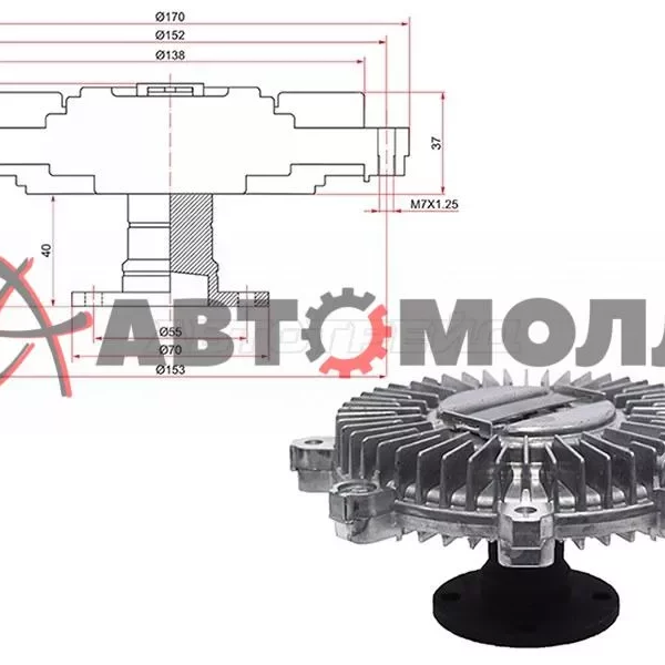 Вискомуфта SAT STMD142419 PAJERO V43/23, MONTERO 6G72