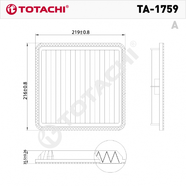 Фильтр воздушный Totachi TA1759 Subaru Legacy Outback 2003- EJ20 EJ25# EZ30