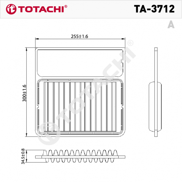 Фильтр воздушный Totachi TA3712 Toyota Rush 1.5 2006-2016 Daihatsu Terios 1.5 2006-