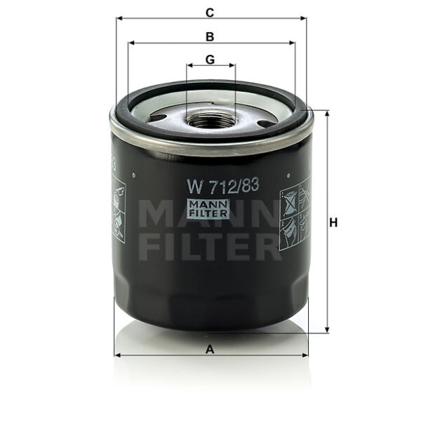Фильтр масляный Mann-Filter W712/83