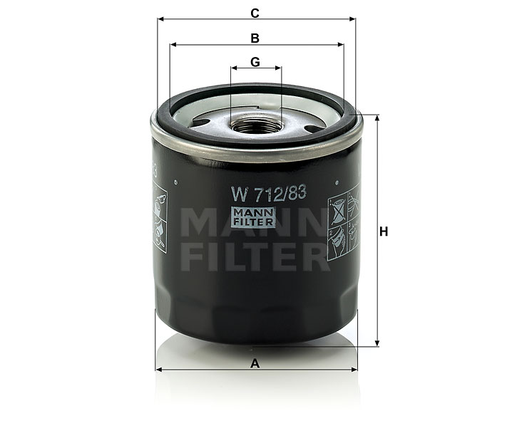 Фильтр масляный Mann-Filter W712/83 Фильтр масляный Mann-Filter W712/83