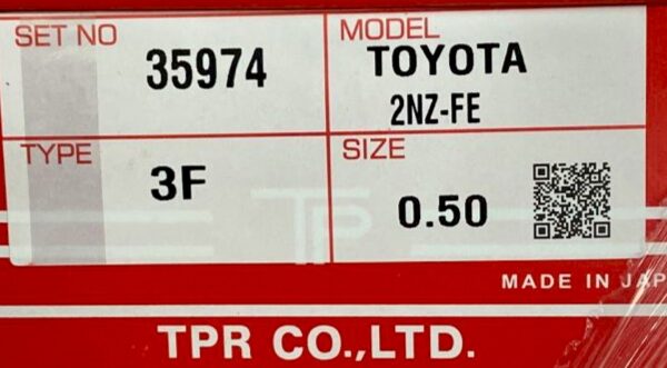 Кольца поршневые TPR 35974 0.50 2NZ-FE, 1NZFXE 75 / 1, 2 / 1, 2 / 2 28125