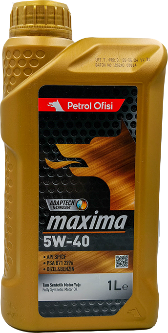 Масло моторное Petrol Ofisi Maxima 5W-40 API SP/CF, ACEA A3/B4 1л (Турция) Масло моторное Petrol Ofisi Maxima 5W-40 API SP/CF, ACEA A3/B4 1л (Турция)