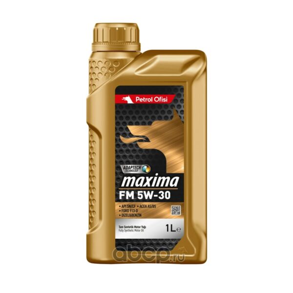Масло моторное Petrol Ofisi Maxima FM 5W-30 API SN/CF ACEA A5/B5 1л (Турция)