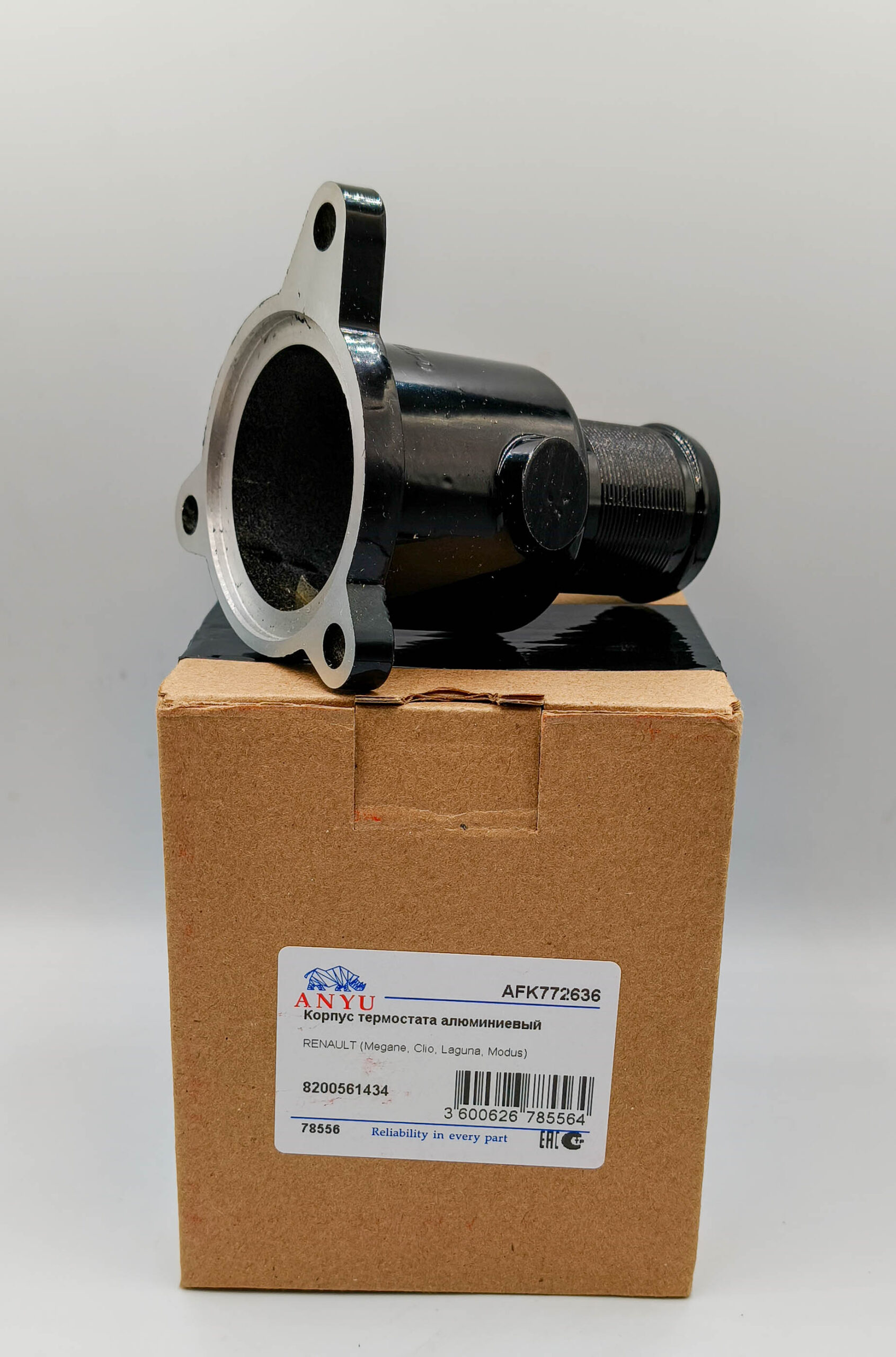 Корпус термостата алюминиевый Anyu AFK77636 Renault Megane 2008- Корпус термостата алюминиевый Anyu AFK77636 Renault Megane 2008-