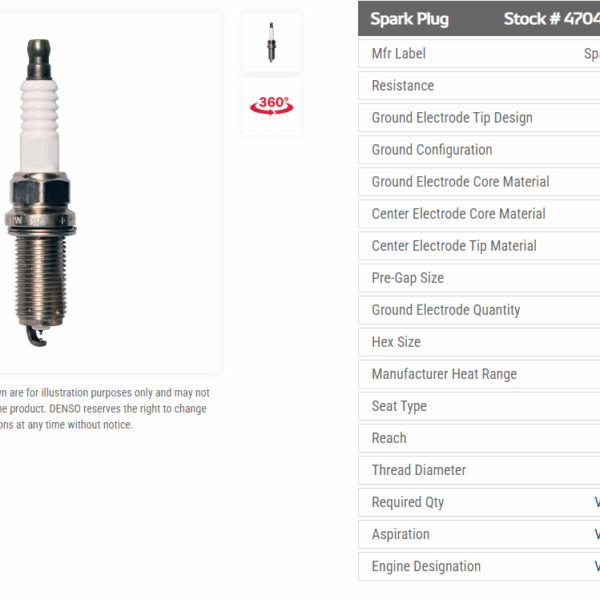 IKH20TT Свеча зажигания Denso Iridium Power
