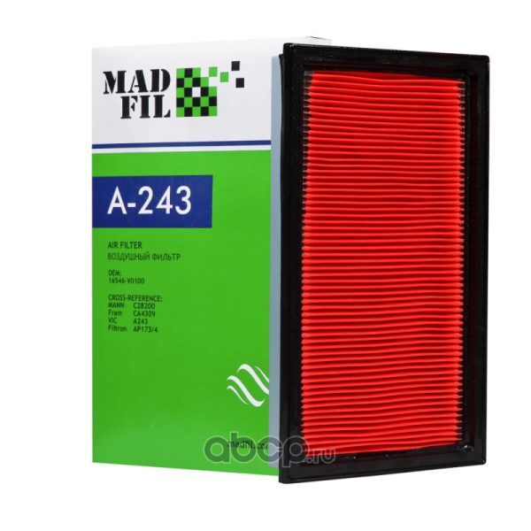 Фильтр воздушный Madfil A243 с маслом QG/CD/GA/RB/SR/QR/VQ/YD-series SU EJ15#/16